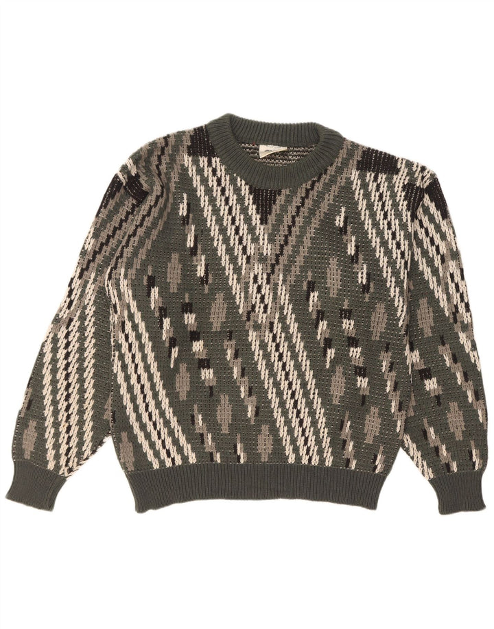 Ciao Hombre Jersey De Cuello Redondo Jersey De Lana A Rayas Verde Grande