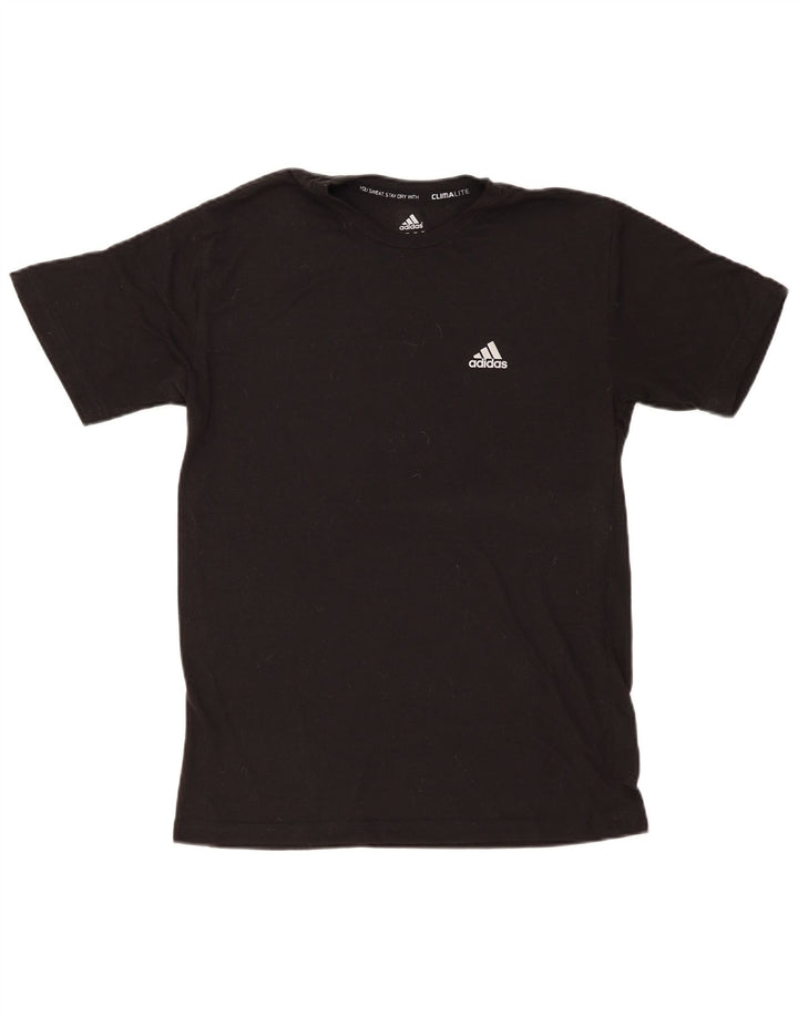 Adidas Mens Climalite Camiseta Top Medio Negro Poliéster