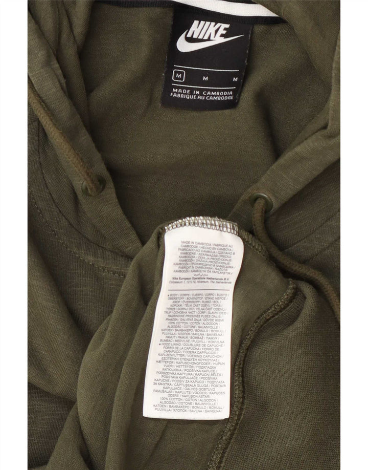 Nike - Sudadera con capucha y cremallera para hombre, algodón moteado en color caqui mediano