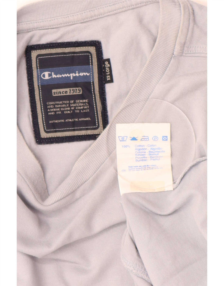 Champion Camiseta Hombre Manga Larga 2XL Algodón Azul