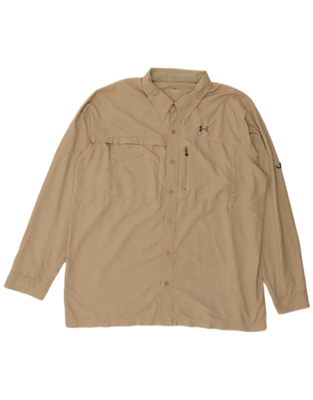 Camiseta Under Armour Hombre 2XL Poliéster Beige
