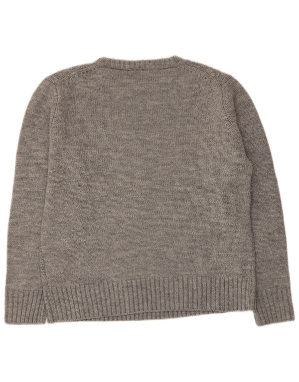 Trussardi Jersey de cuello redondo para mujer UK 46 Large Gris Acrílico