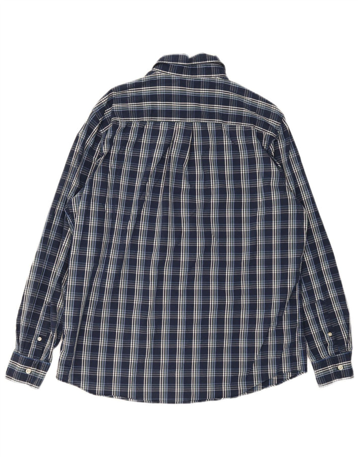 Chaps Camisa elástica para hombre de algodón a cuadros azul marino grande