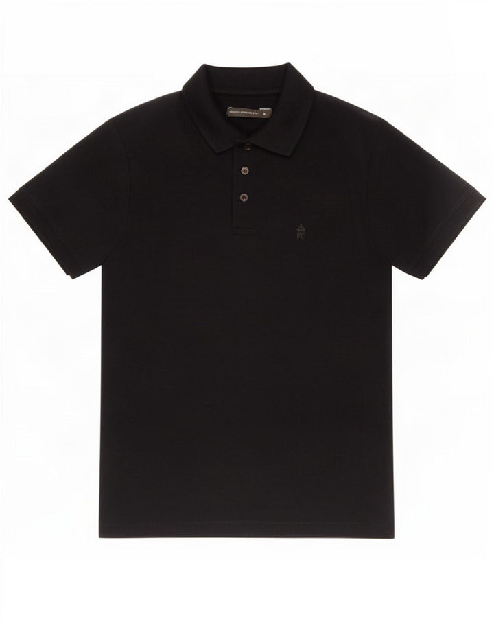 French Connection Polo para hombre pequeño de algodón negro
