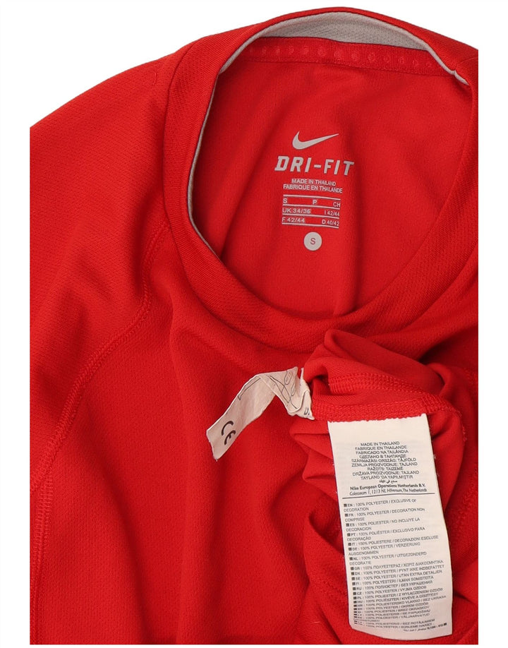 Nike Camiseta Dri Fit para hombre UK 34/36 Small Rojo Poliéster