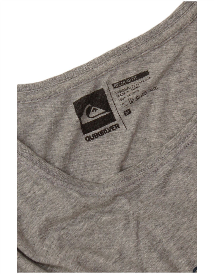 Quiksilver Camiseta con gráfico de ajuste regular para hombre Top de algodón gris medio