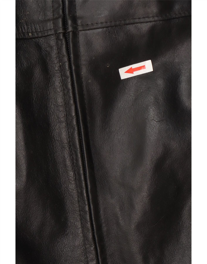 Vintage hombres chaqueta de cuero Reino Unido 40 grande negro