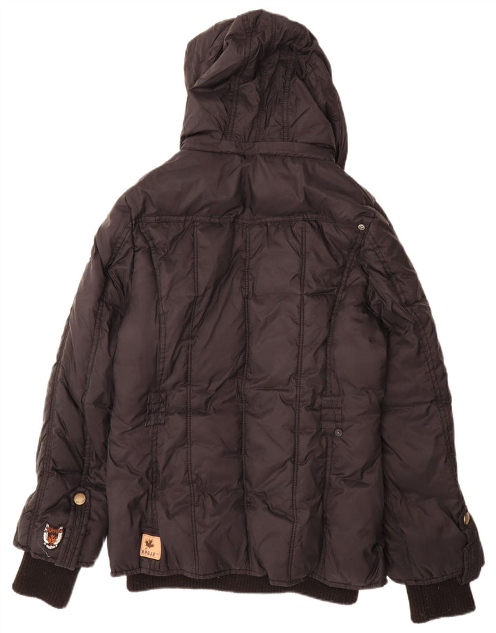KHUJO Chaqueta acolchada con capucha para mujer UK 46 Large Black Nylon