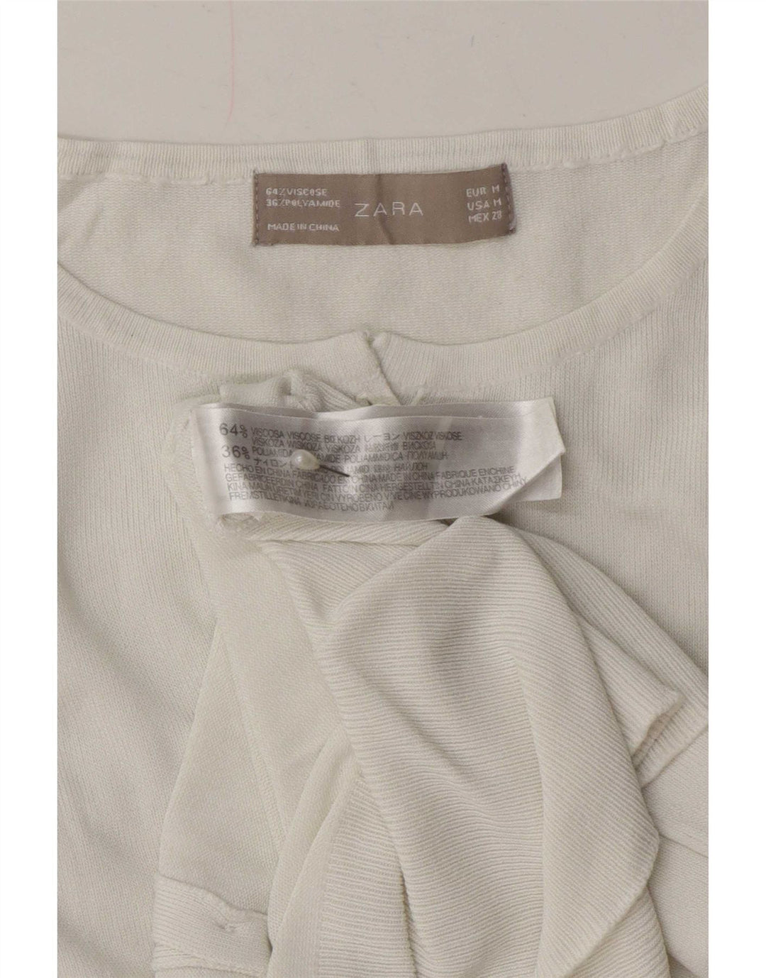 Zara - Cárdigan para mujer, talla 42, viscosa blanca mediana
