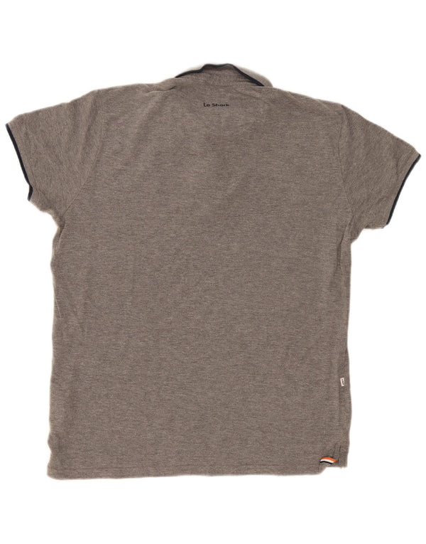 Polo Le Shark Hombre Grande Gris Algodón