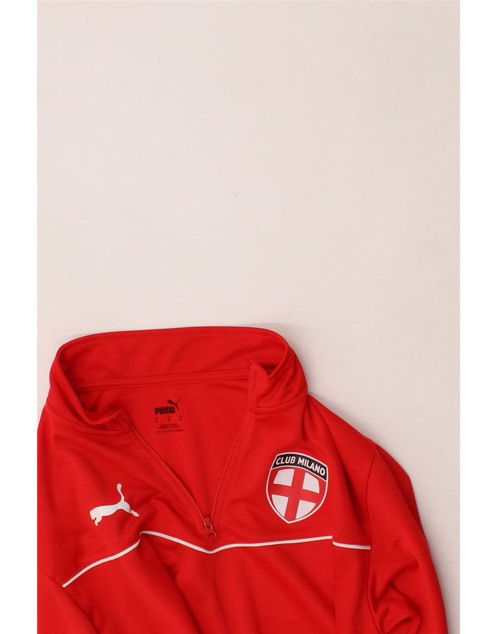 PUMA Mens Zip Neck Pullover Tracksuit Top Medium Red Polyester Vintage Puma and Second-Hand Puma from Messina Hembry 
