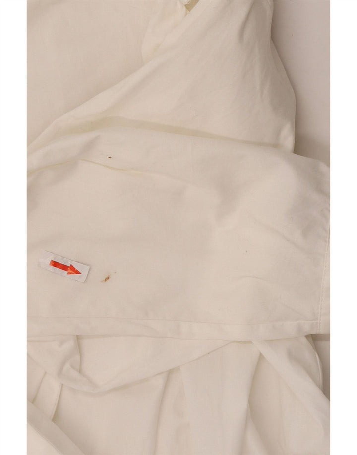 Zara Vestido recto de manga larga para mujer UK 10 Small White Cotton