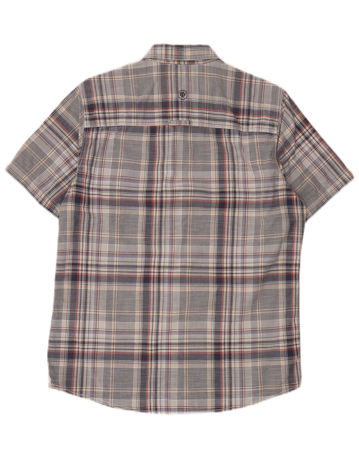 Camisa de corte clásico de manga corta para hombre de Fat Face, cuadros grises pequeños