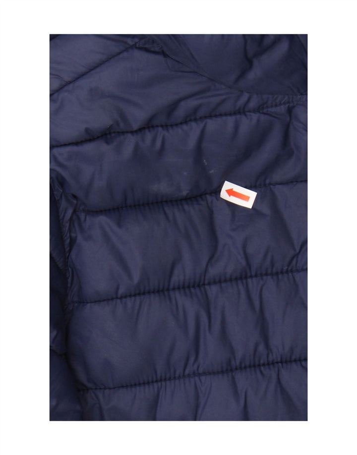 BENETTON Boys Hooded Padded Jacket 11-12 Years 2XL Navy Blue Polyamide Vintage Benetton and Second-Hand Benetton from Messina Hembry 