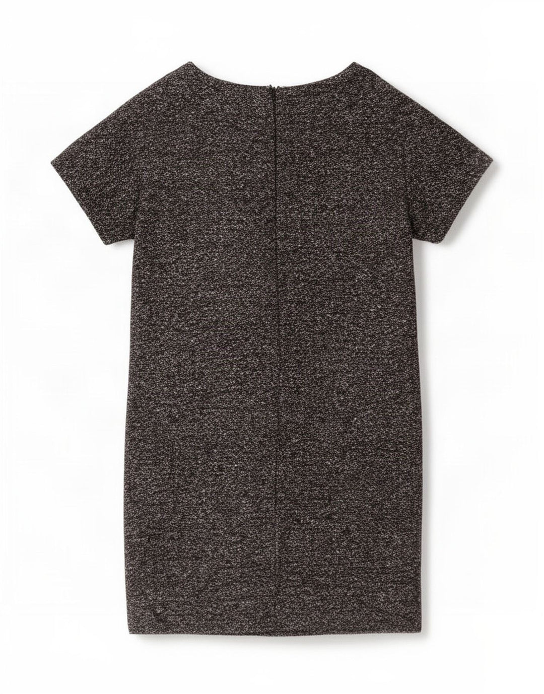 Benetton Vestido Recto Mujer UK 44 Lana Virgen Moteada Gris Medio
