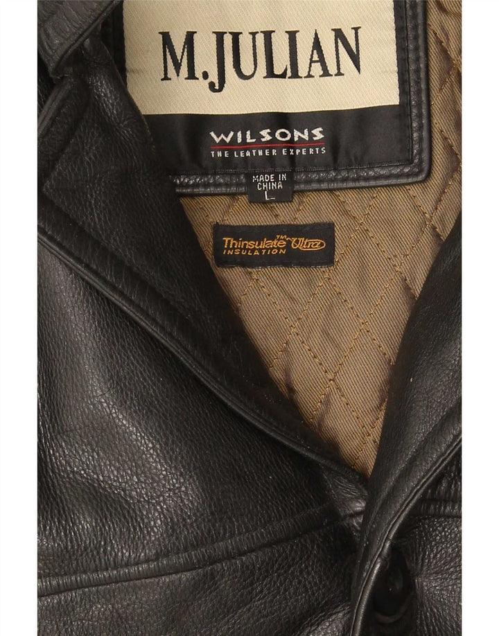 Wilsons Chaqueta cortavientos de cuero M. Julian para hombre, talla 40, color negro