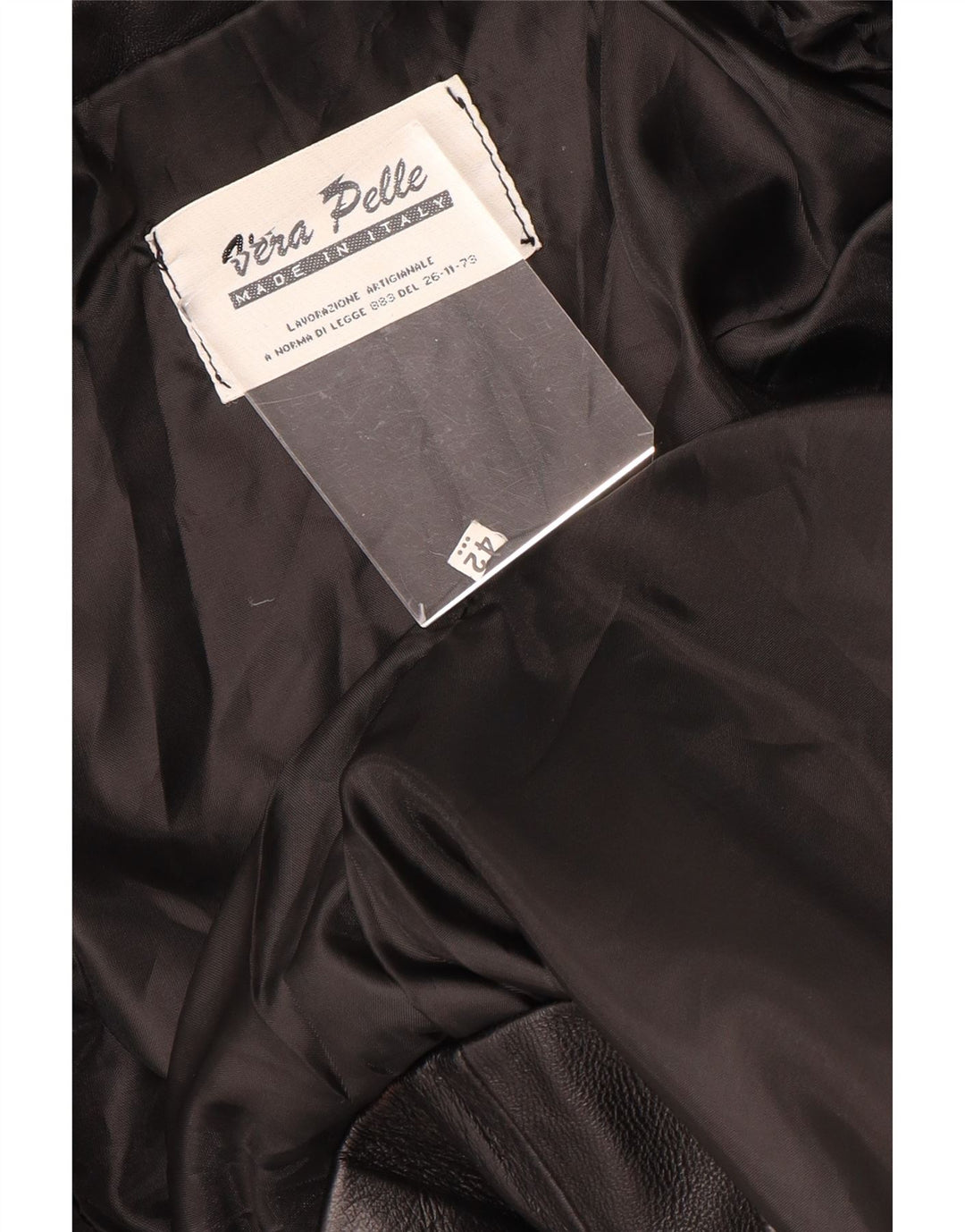 VINTAGE Mujer Crop 2 Botones Blazer Chaqueta IT 42 Cuero Negro Medio