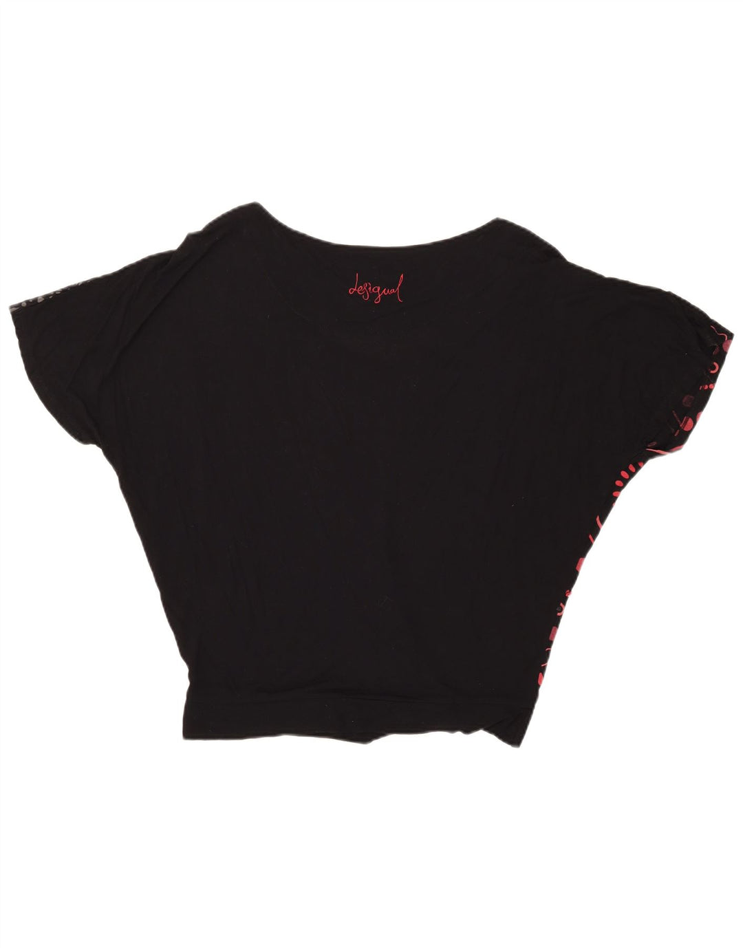 Desigual Blusa gráfica extragrande para mujer Top UK 44 Mediano Negro Geométrico