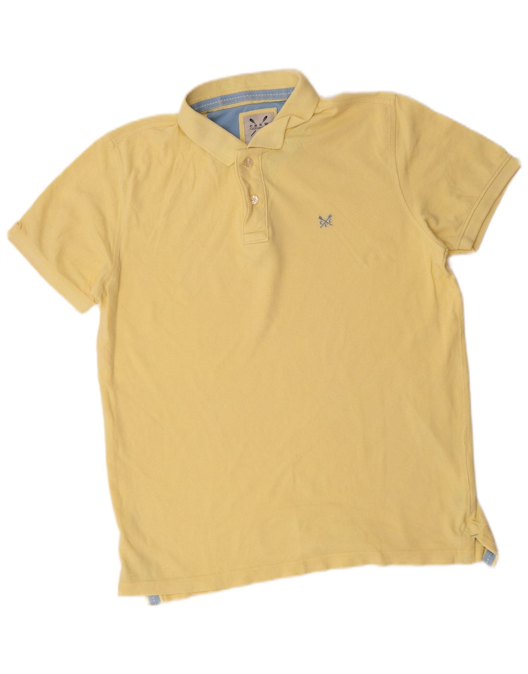 Crew Clothing Polo para hombre de algodón amarillo medio