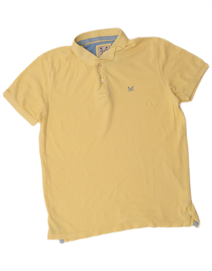 Crew Clothing Polo para hombre de algodón amarillo medio