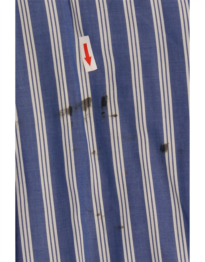 Chaps Camisa de manga corta para hombre grande azul a rayas