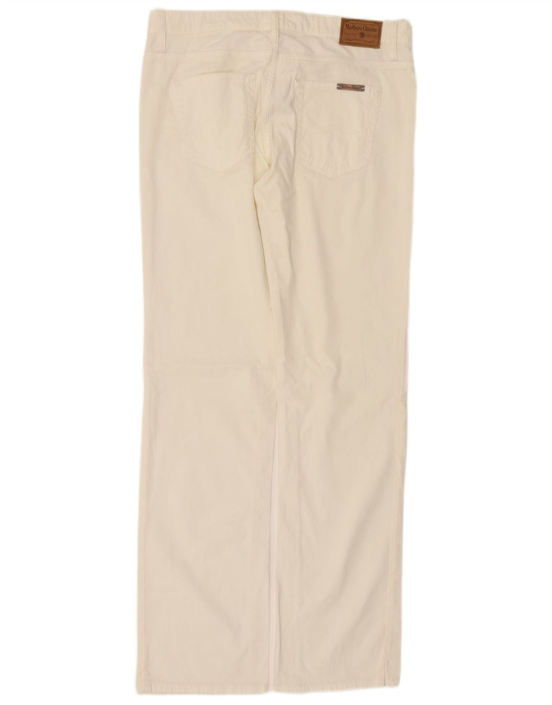 Marlboro Classics Pantalones casuales rectos para mujer W32 L33 Algodón blanco roto