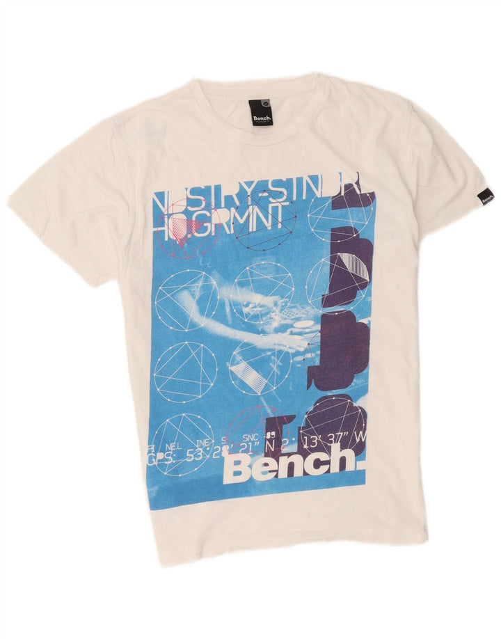 Bench - Camiseta gráfica para hombre, color blanco medio