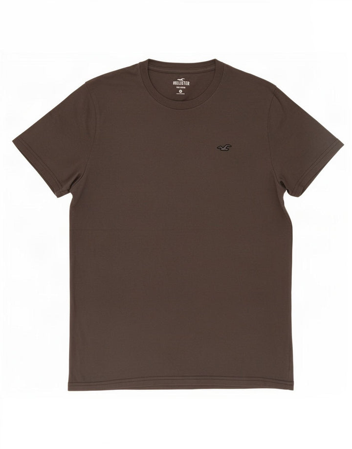 Camiseta Hollister Hombre Top Algodón Gris Medio
