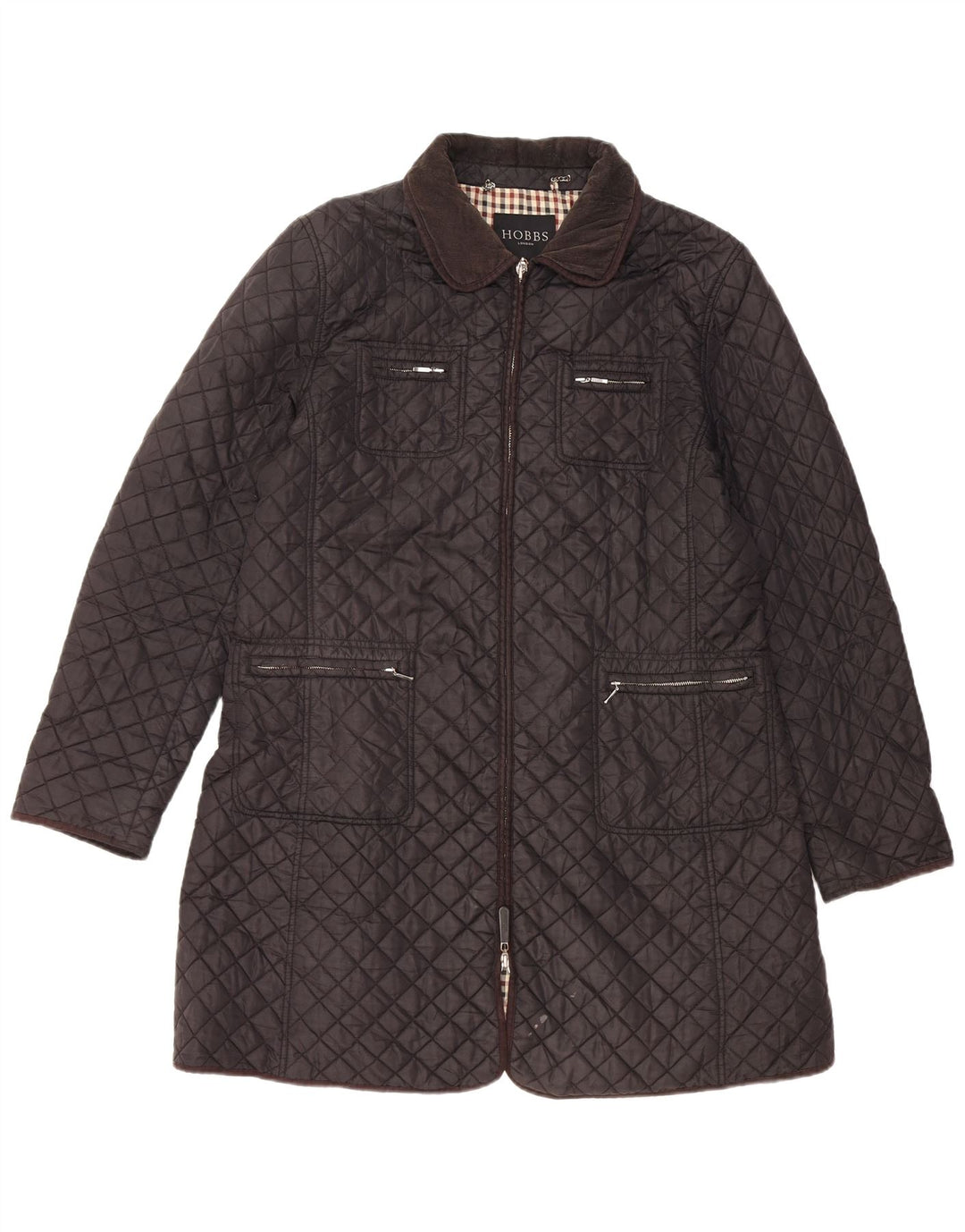 Hobbs Chaqueta acolchada acolchada para mujer UK 14 Medium Black Nylon