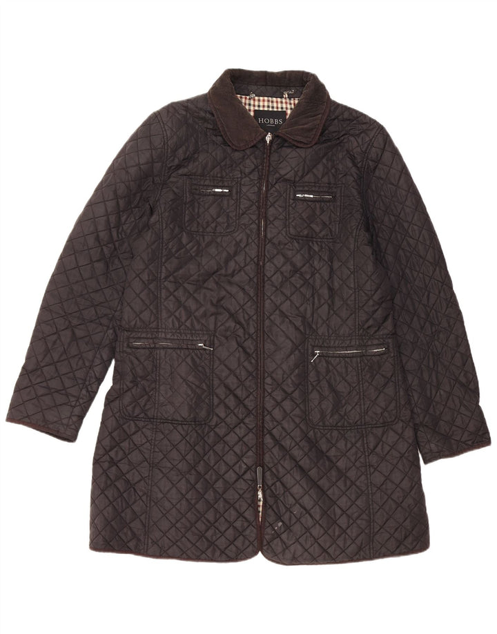 Hobbs Chaqueta acolchada acolchada para mujer UK 14 Medium Black Nylon