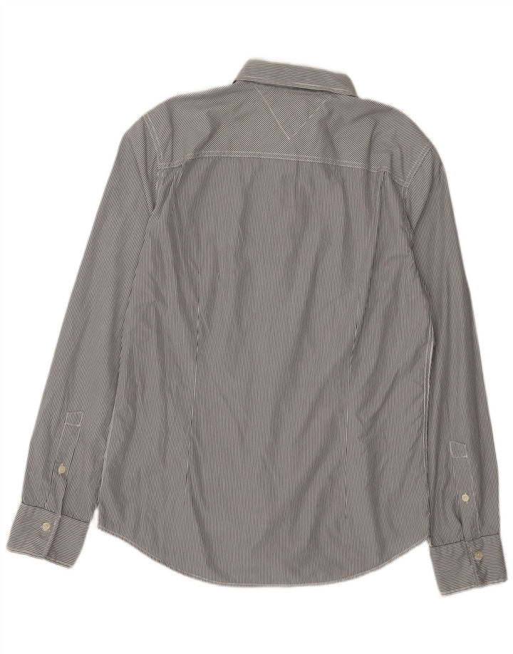 Tommy Hilfiger Camisa Slim Fit De Algodón A Rayas Gris Medio Hombre