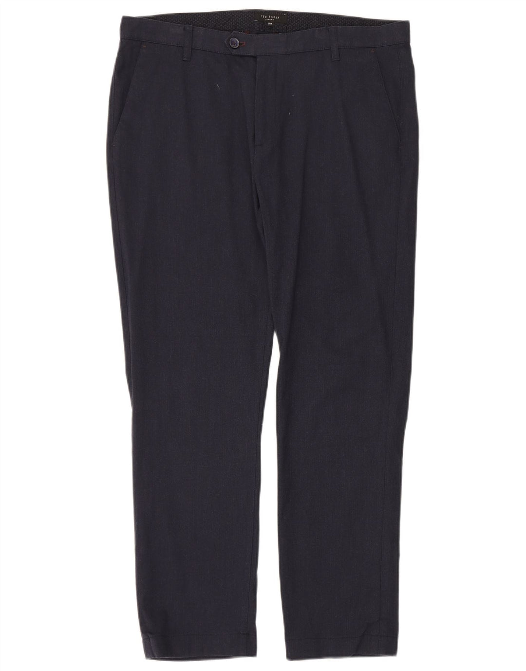 Pantalones de traje ajustados para hombre de Ted Baker W36 L30 Algodón azul marino
