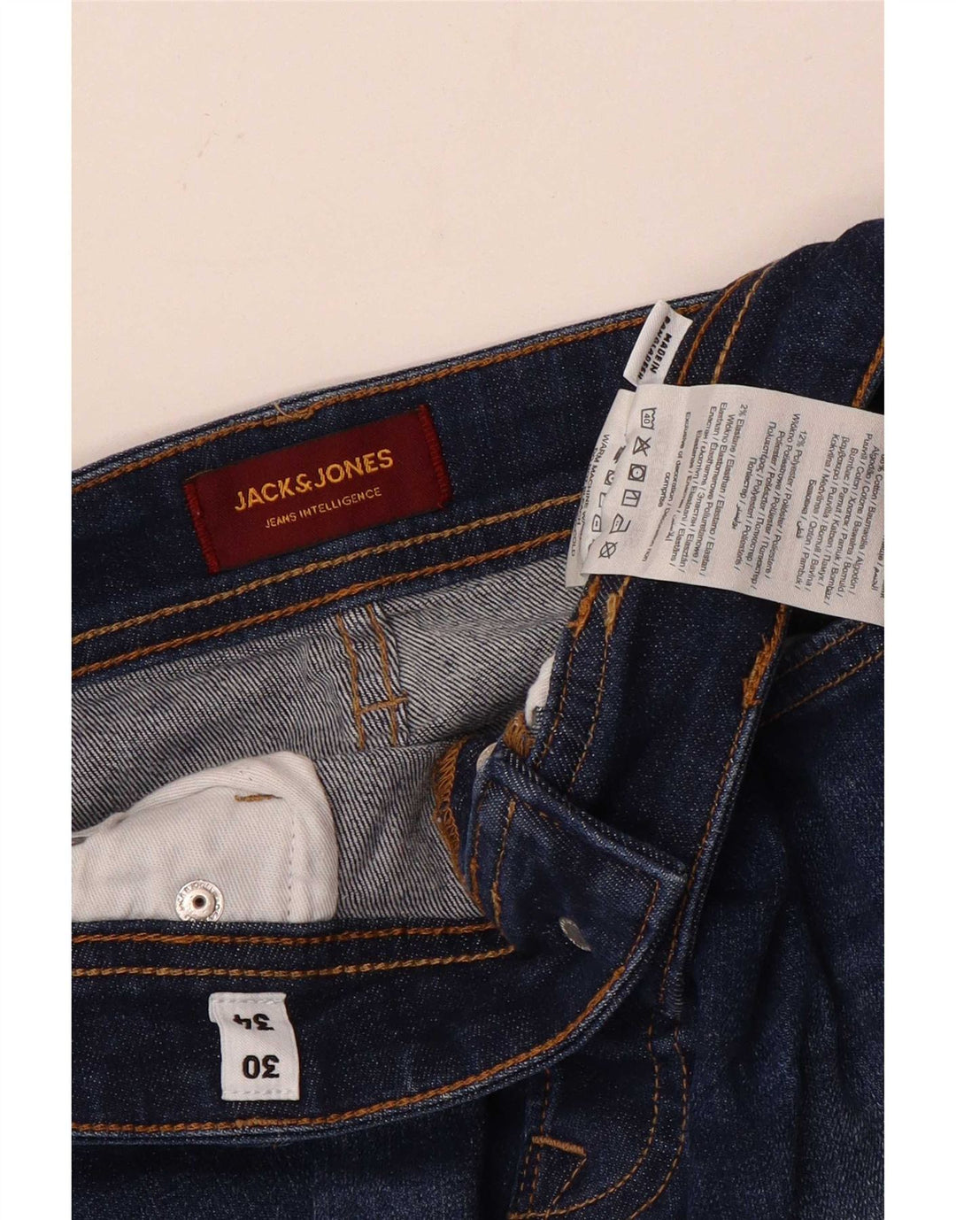Jack & Jones Hombre Slim Jeans W30 L34 Algodón Azul