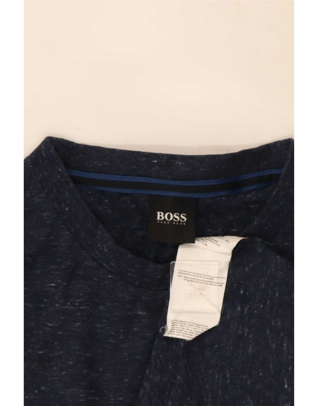 Camiseta Hugo Boss Hombre Top Medium Azul Marino Algodón Moteado