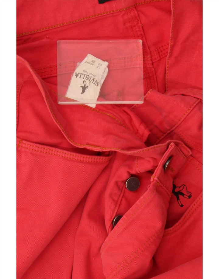 SIVIGLIA Pantalones cortos casuales para hombre W31 Algodón rojo medio