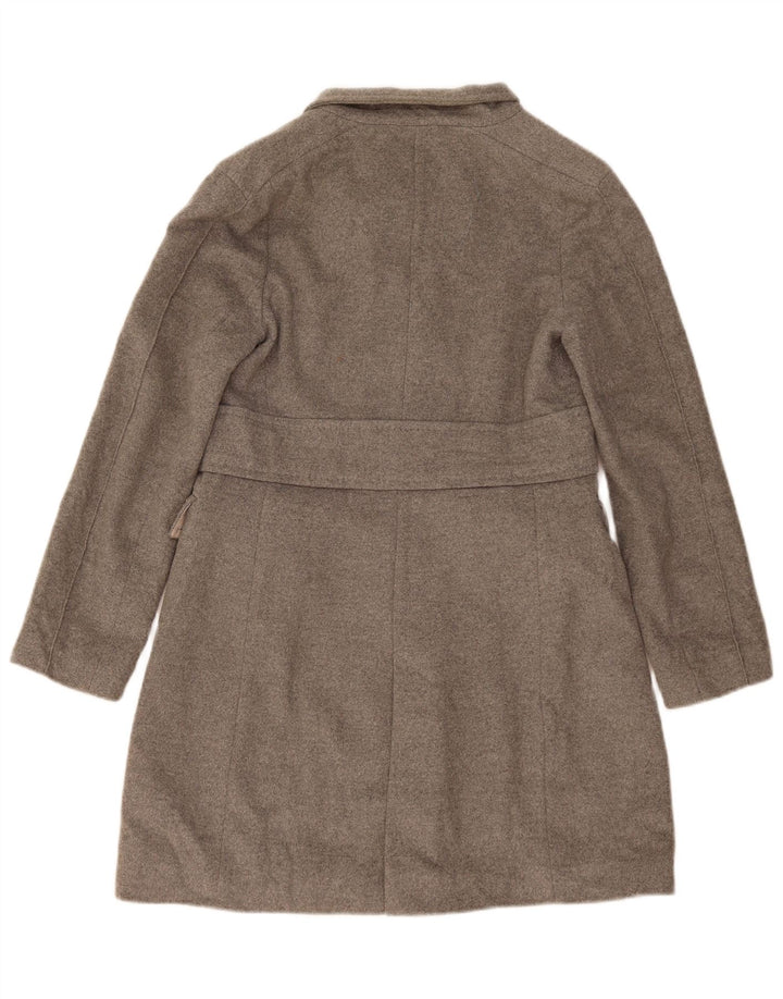 Zara Mujer Abrigo Cruzado UK 44 Lana Gris Medio