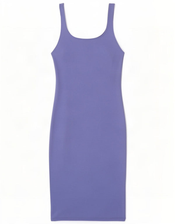 Zara Vestido ajustado sin mangas para mujer UK 44 Poliéster morado grande