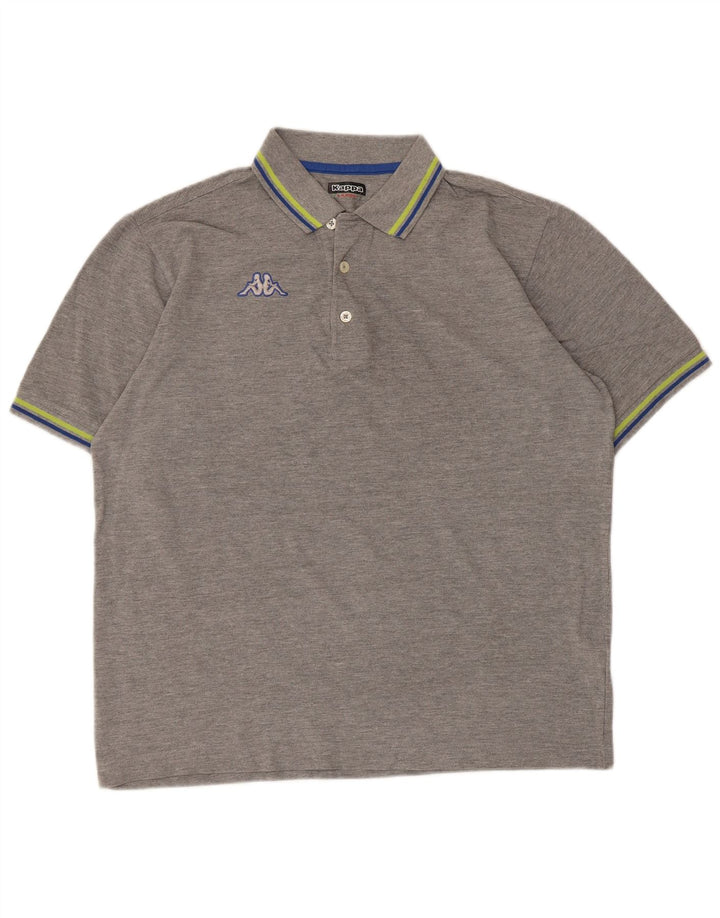 Kappa Polo para hombre de algodón moteado gris grande