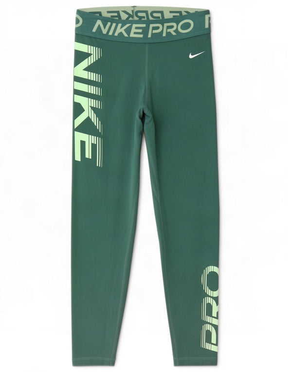 Leggings cortos Nike Dri Fit para mujer UK 8 Small Green Poliéster