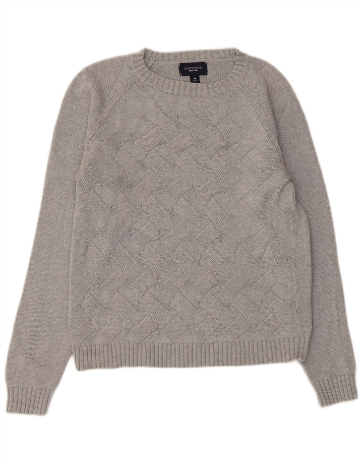 Lands End Suéter tipo jersey para mujer Drifter con cuello barco Reino Unido 10/12 Gris medio
