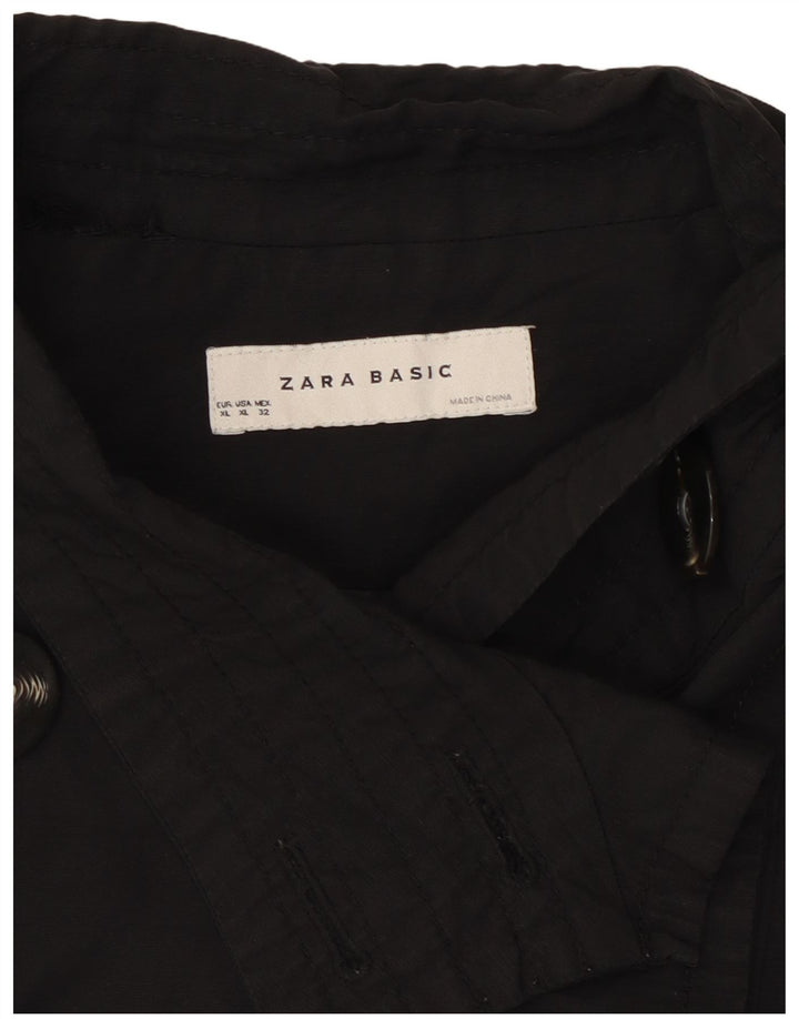 Zara Mujer Chaquetón Corto ES 40 XL Algodón Negro