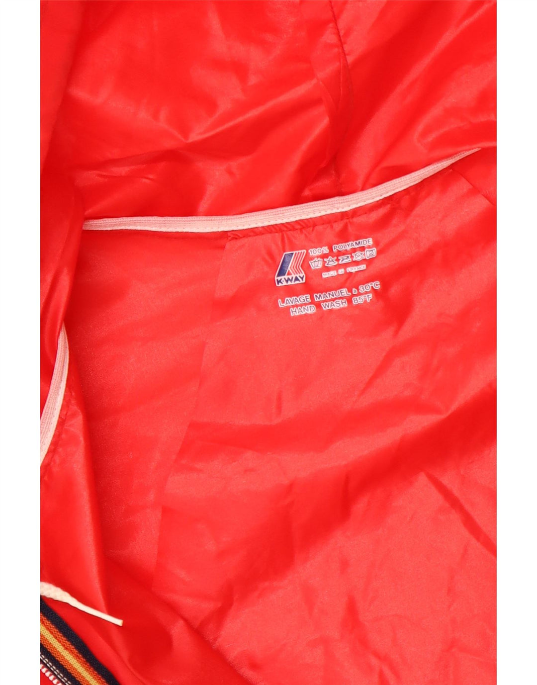 K-WAY Chaqueta impermeable con capucha para hombre UK 40 Large Red Polyamide