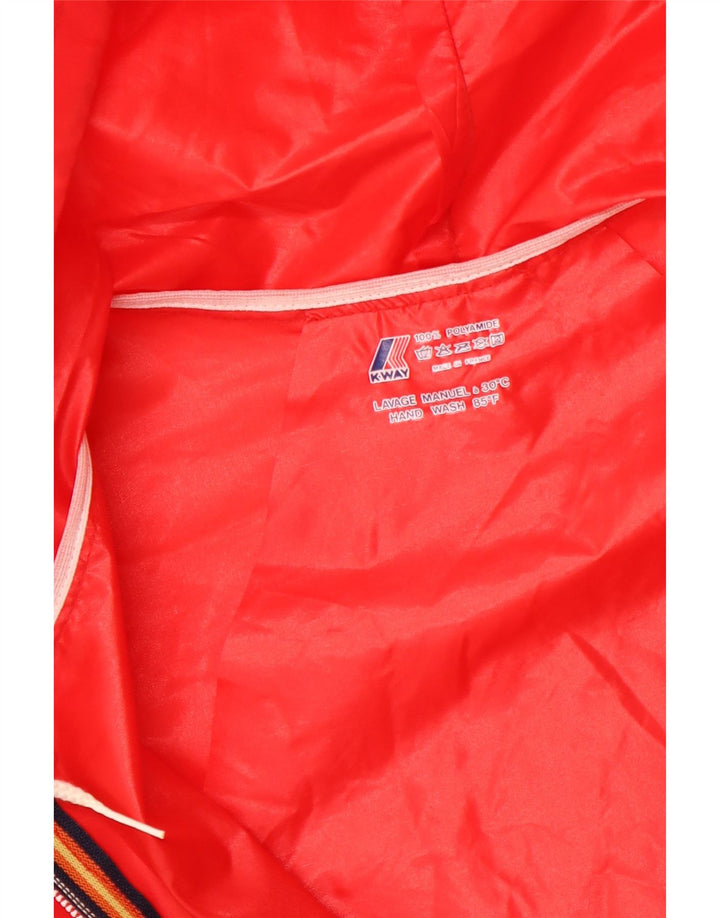 K-WAY Chaqueta impermeable con capucha para hombre UK 40 Large Red Polyamide