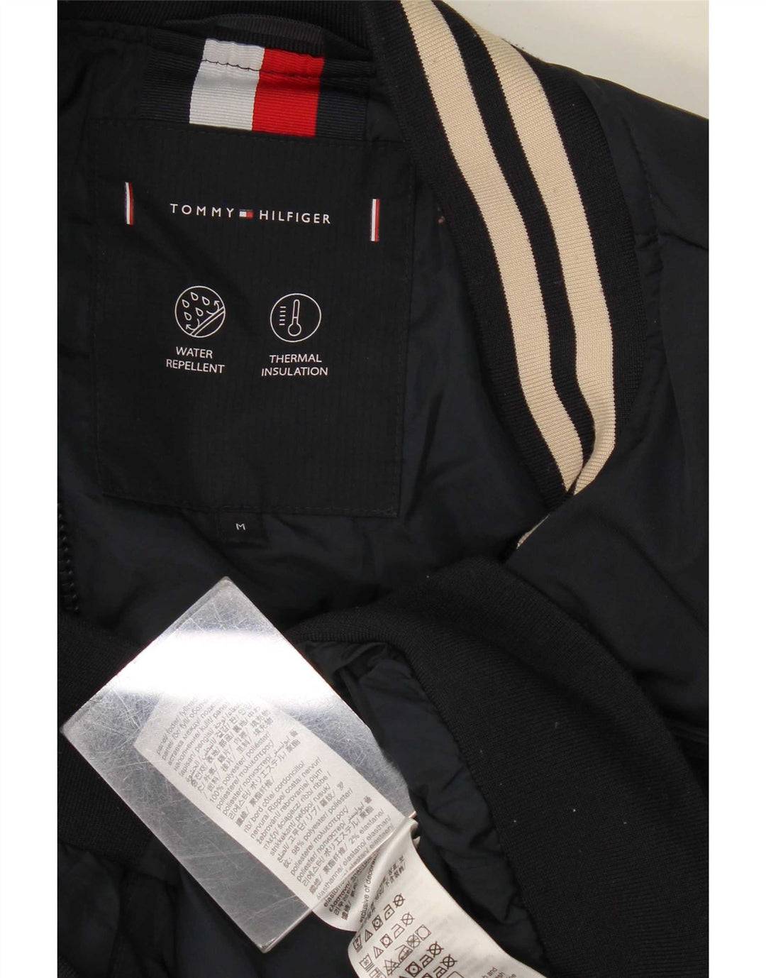 Tommy Hilfiger Chaqueta acolchada para hombre UK 38 Mediana Azul marino Poliéster