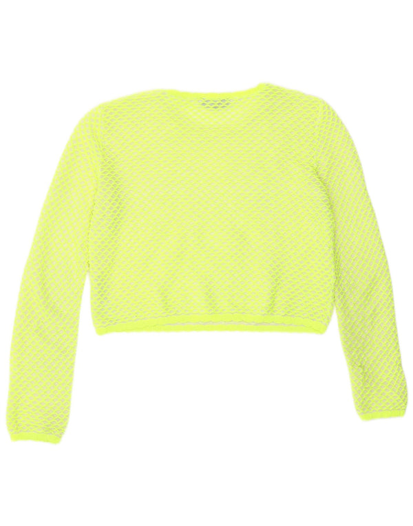 Zara Mujer Blusa Corta Top UK 44 Poliéster Geométrico Verde Medio
