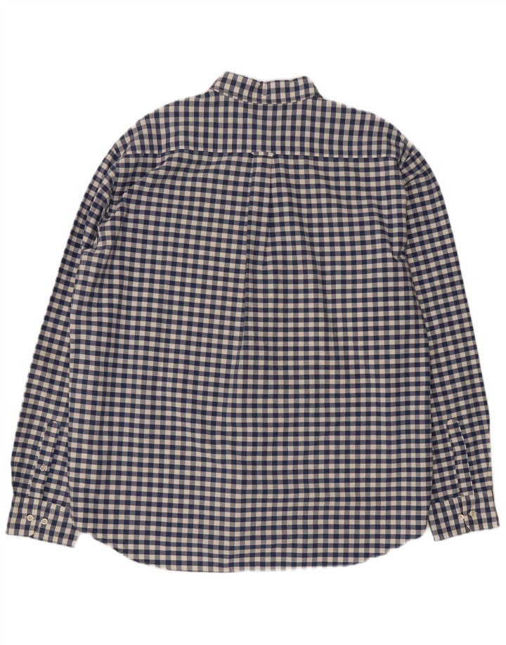 Gant Camisa de corte regular para hombre, talla 3XL, algodón a cuadros azul