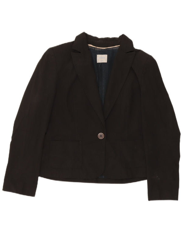 Oasis Chaqueta tipo blazer de 1 botón para mujer UK 46 Grande Poliéster negro