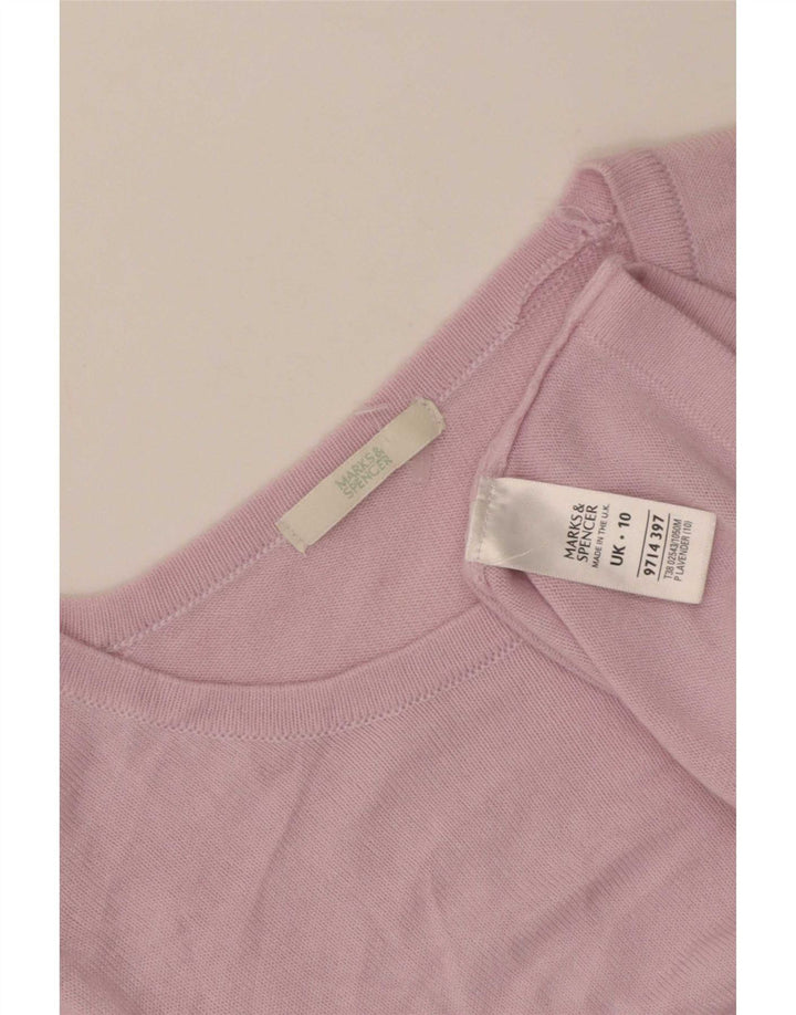 Marks & Spencer Top para mujer manga 3/4 UK 10 Small Púrpura Acrílico