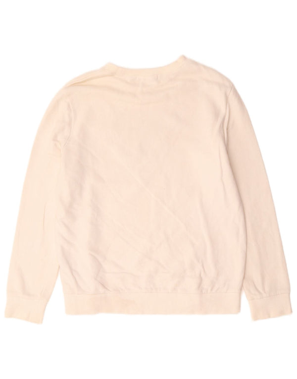 Guess Sudadera gráfica para mujer Jumper UK 14 Medium Off White Cotton