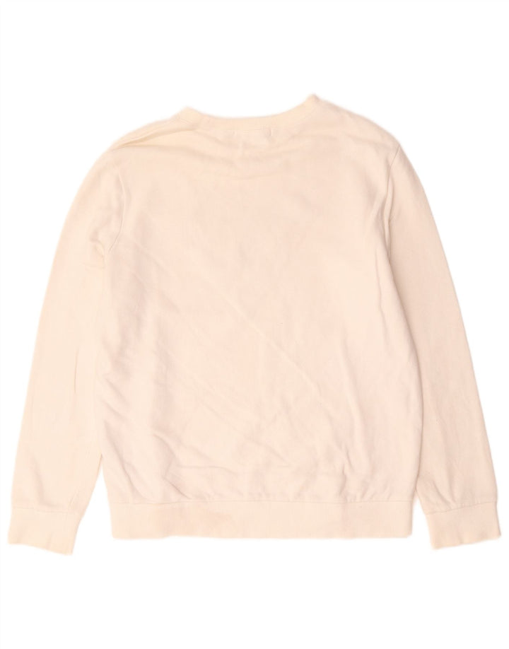 Guess Sudadera gráfica para mujer Jumper UK 14 Medium Off White Cotton